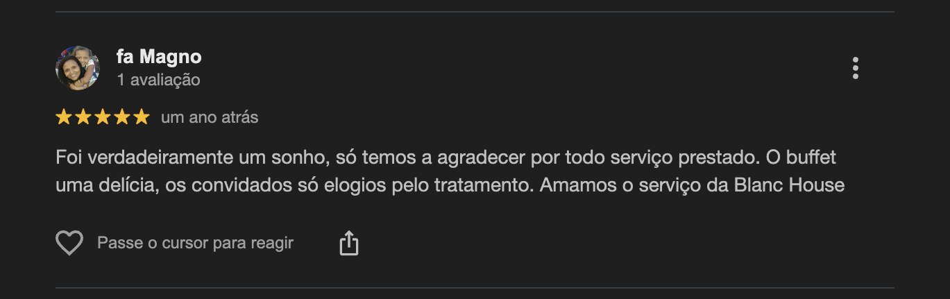 Depoimento cliente Blanc House