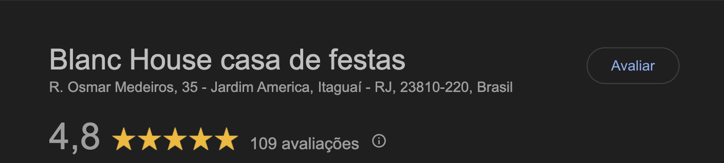 Avaliação Google